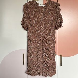 Ruched Floral Dress